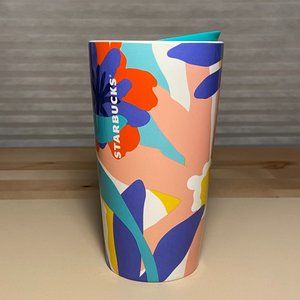 Starbucks Floral Ceramic Travel Cup